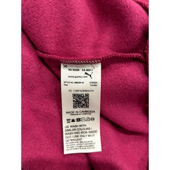 PUMA Women’s Essentials Sweatshirt Floral Vibe Pink Medium Cozy Pullover New B71 - Picture 9 of 9